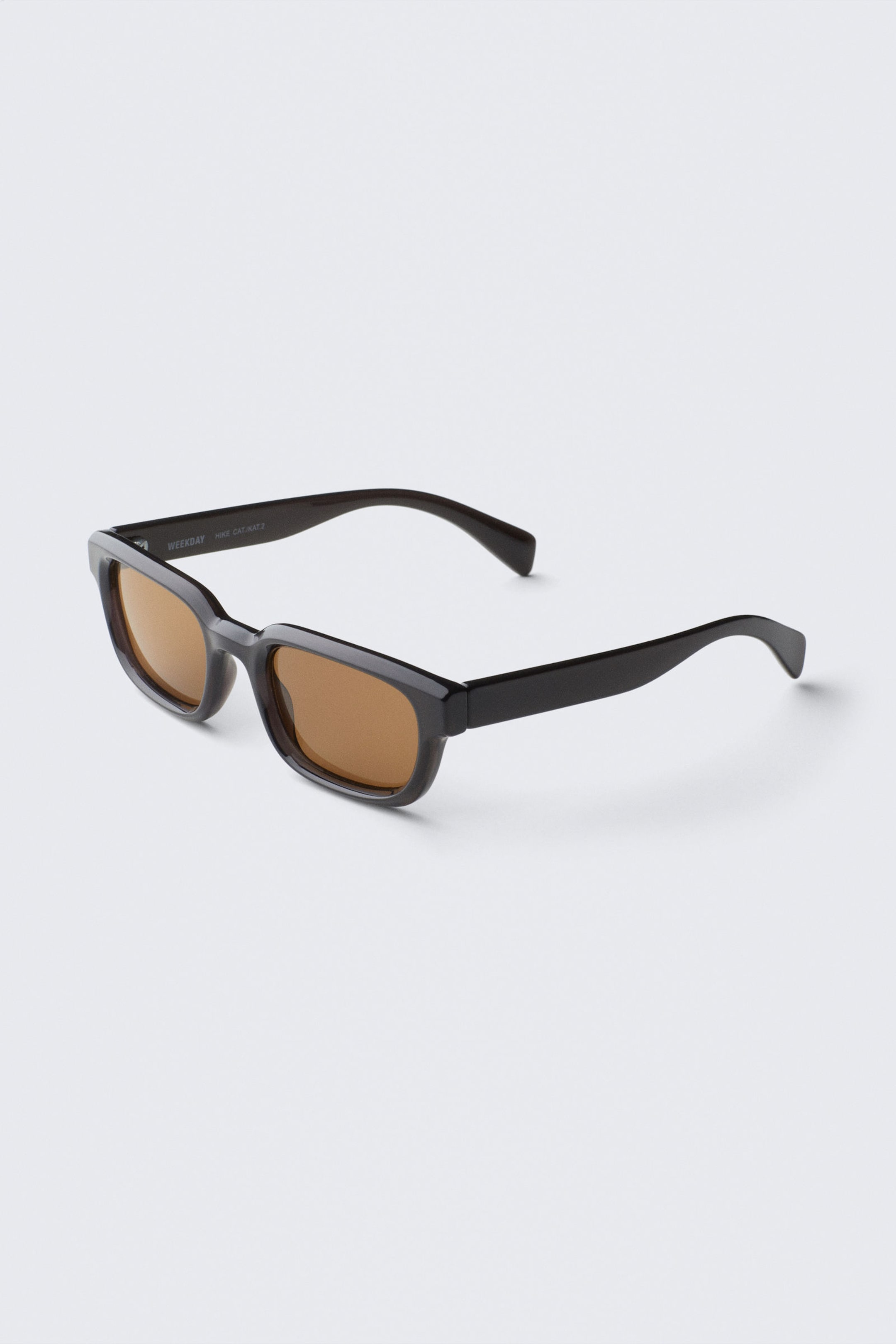 Black - Brown Lenses - Bold Rectangular Frame Unisex Sunglasses - 2