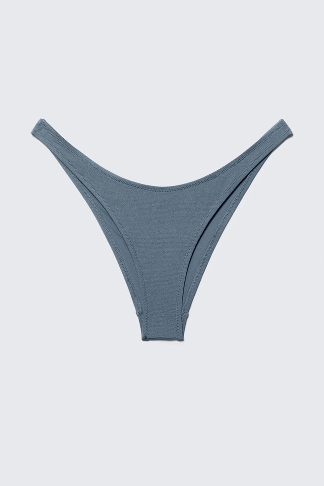 Bas de bikini brésilien - Bleu Poudré - Scintillant/Gris foncé - 1