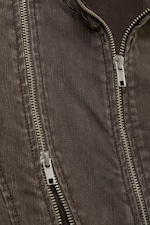 Dark Grey - Slim Curvy Zip Mini Dress - 5