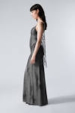 Blurred Dark Grey - Strap Maxi Dress - 1