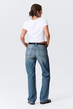 Radio Blue - Mittelblau - Pin Mid Waist Regular Straight Leg Jeans - 3