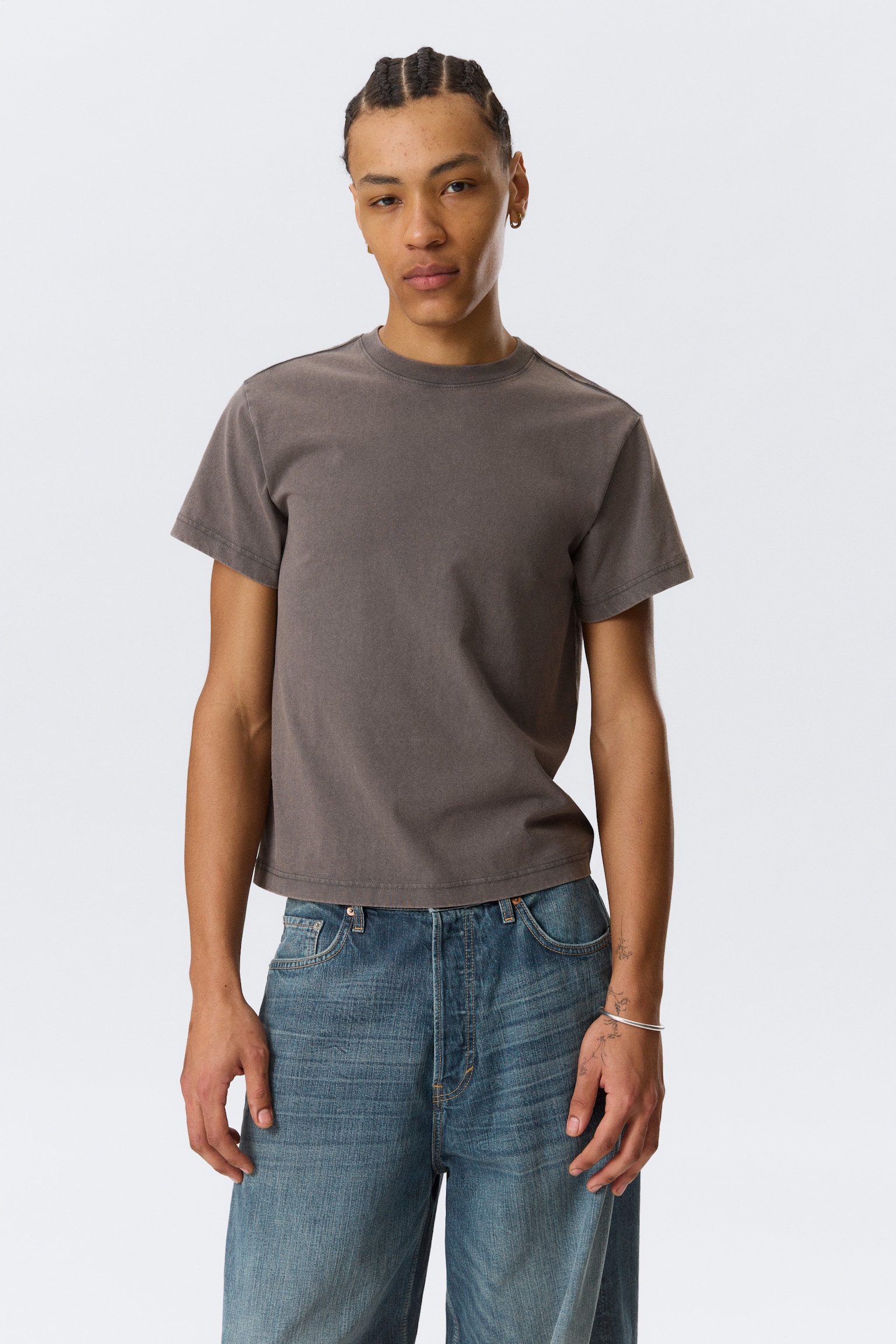 T-shirt in cotone - Grigio scuro - 1