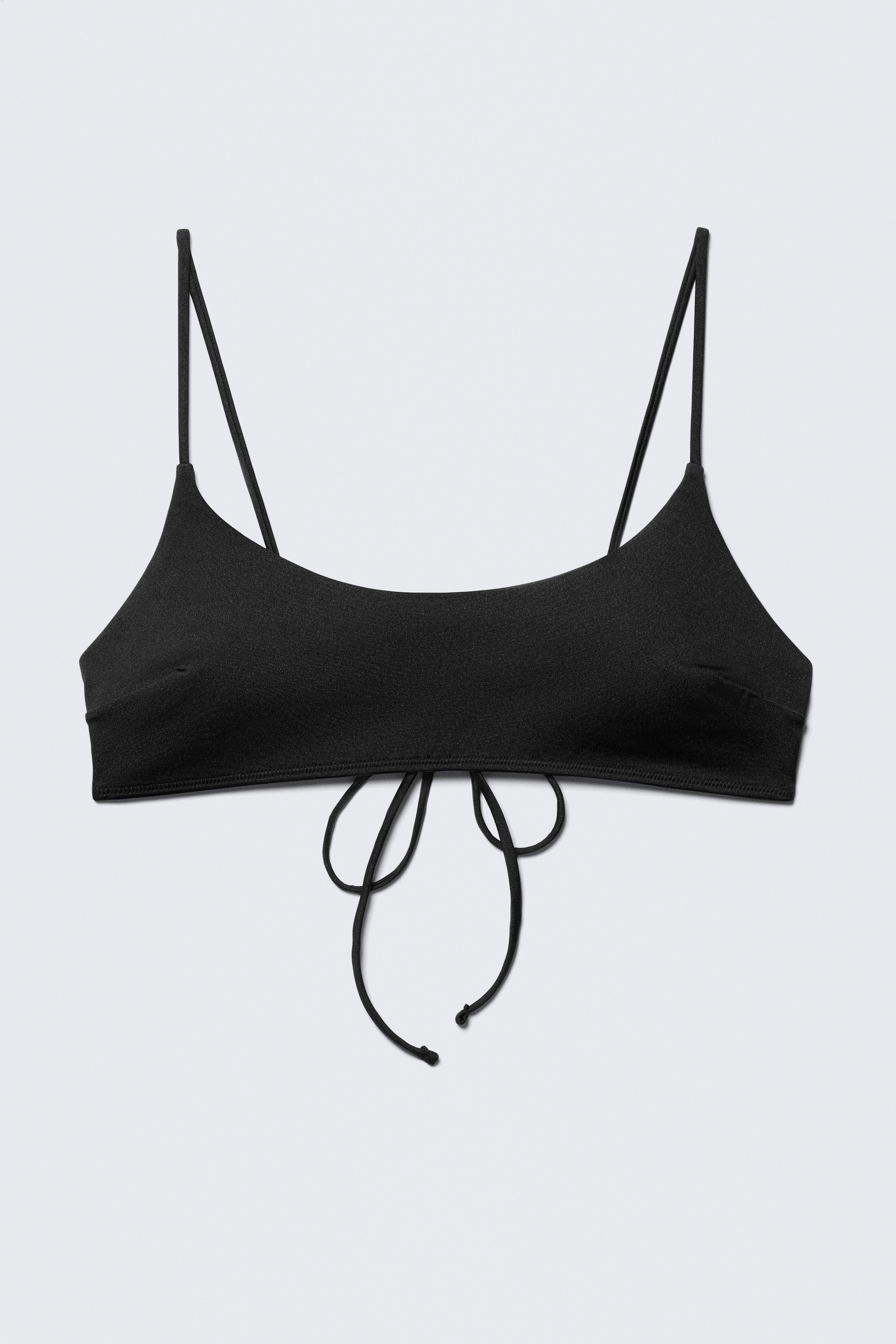 Haut de bikini rembourré à nouer - Noir/Bleu foncé