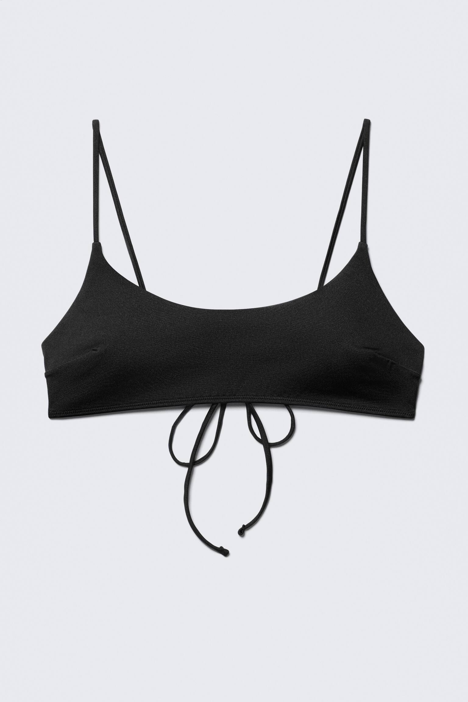 Vadderad bikinitopp med knyt - Svart/Mörkblå - 2