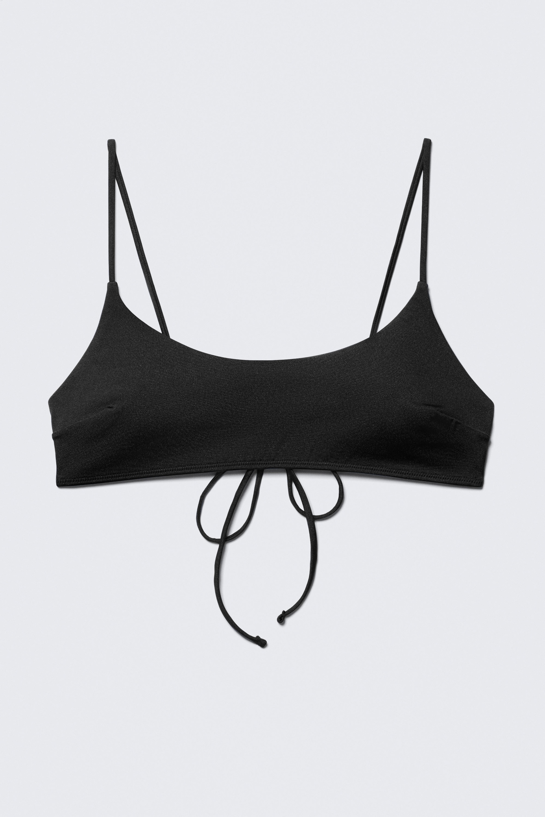 Black - Padded Tie Bikini Top - 3