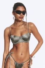 Dusty Grey - Padded Wire Bikini Top - 0