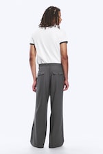 Grey Melange - Moe Relaxed Low Rise Bootcut Leg Suiting Trousers - 3