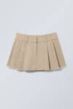 Beige - Mini Pleat Skirt - 0