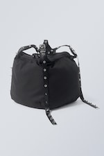 Black - Studded Shoulder Bag - 1