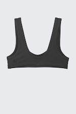 Dark Grey - Ribbed Scoop Neck Bikini Top - 4