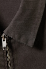 Dark Grey - Fitted Short-Sleeved Zip Top - 5