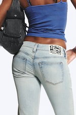 Glacier Blue - Hellblau - Booty Bei Low Rise Skinny Bootcut Jeans - 3