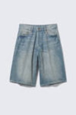 Cyan Dust - Medium Blue - Astro Denim Loose Baggy Shorts - 11