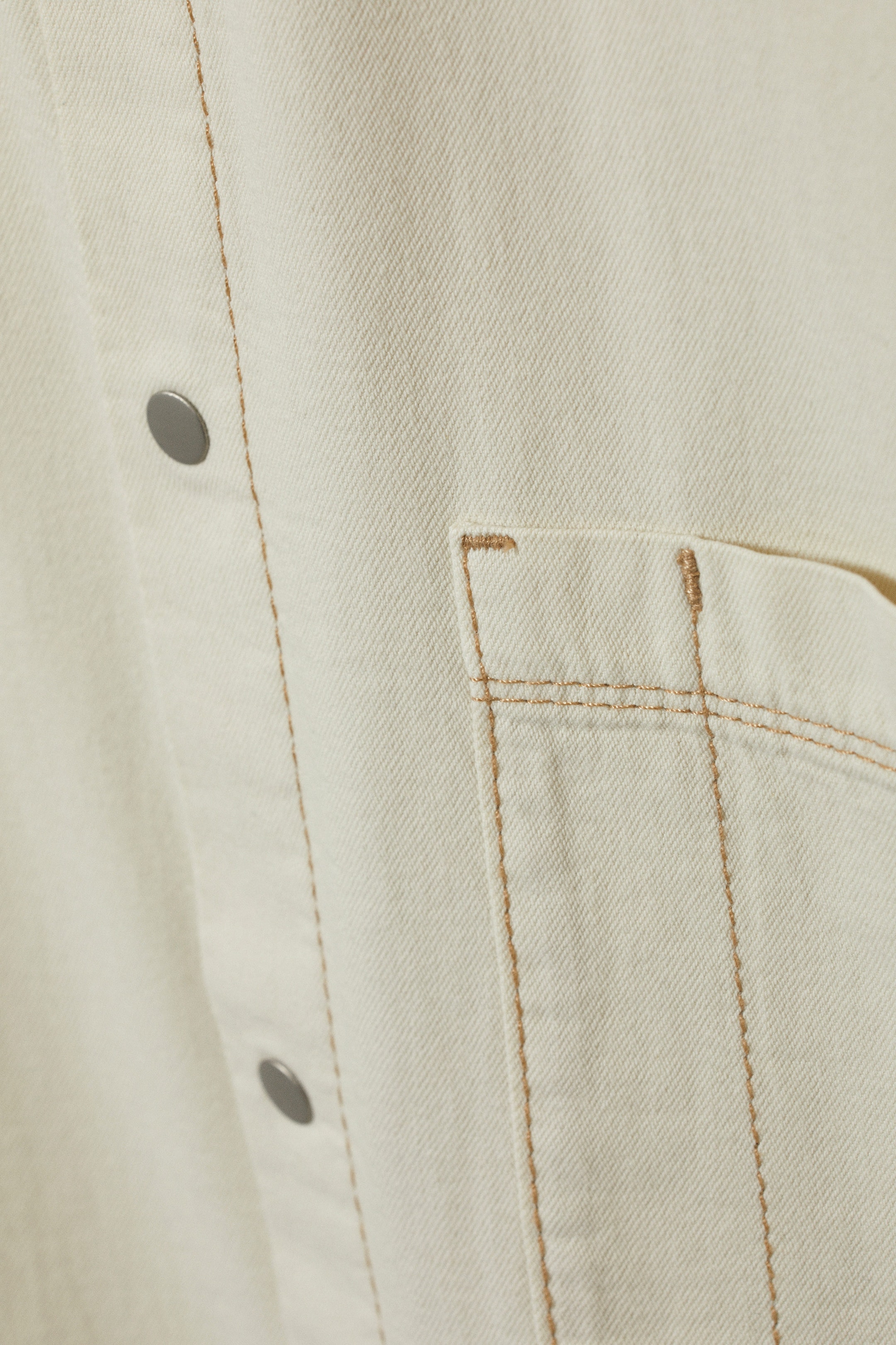 Chalk White - Griffith Denim Oversized Shirt - 1