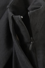 Dark Grey Melange - Pleated Mini Suiting Skirt - 4