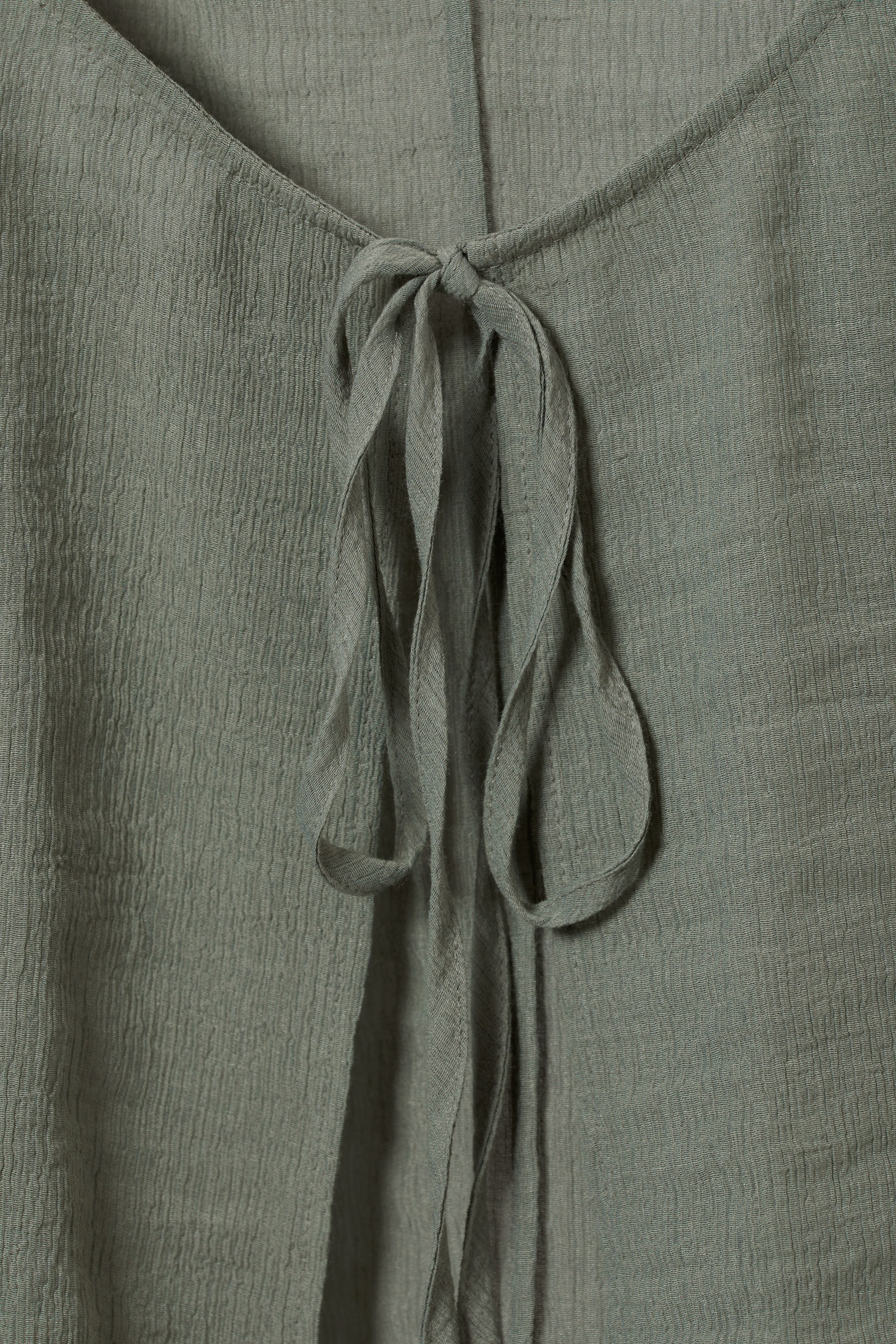 Dusty Khaki Green - Sophia Open Back Blouse - 2