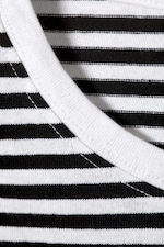 Black & White Stripe - Slim Short-Sleeved Cotton T-shirt - 1
