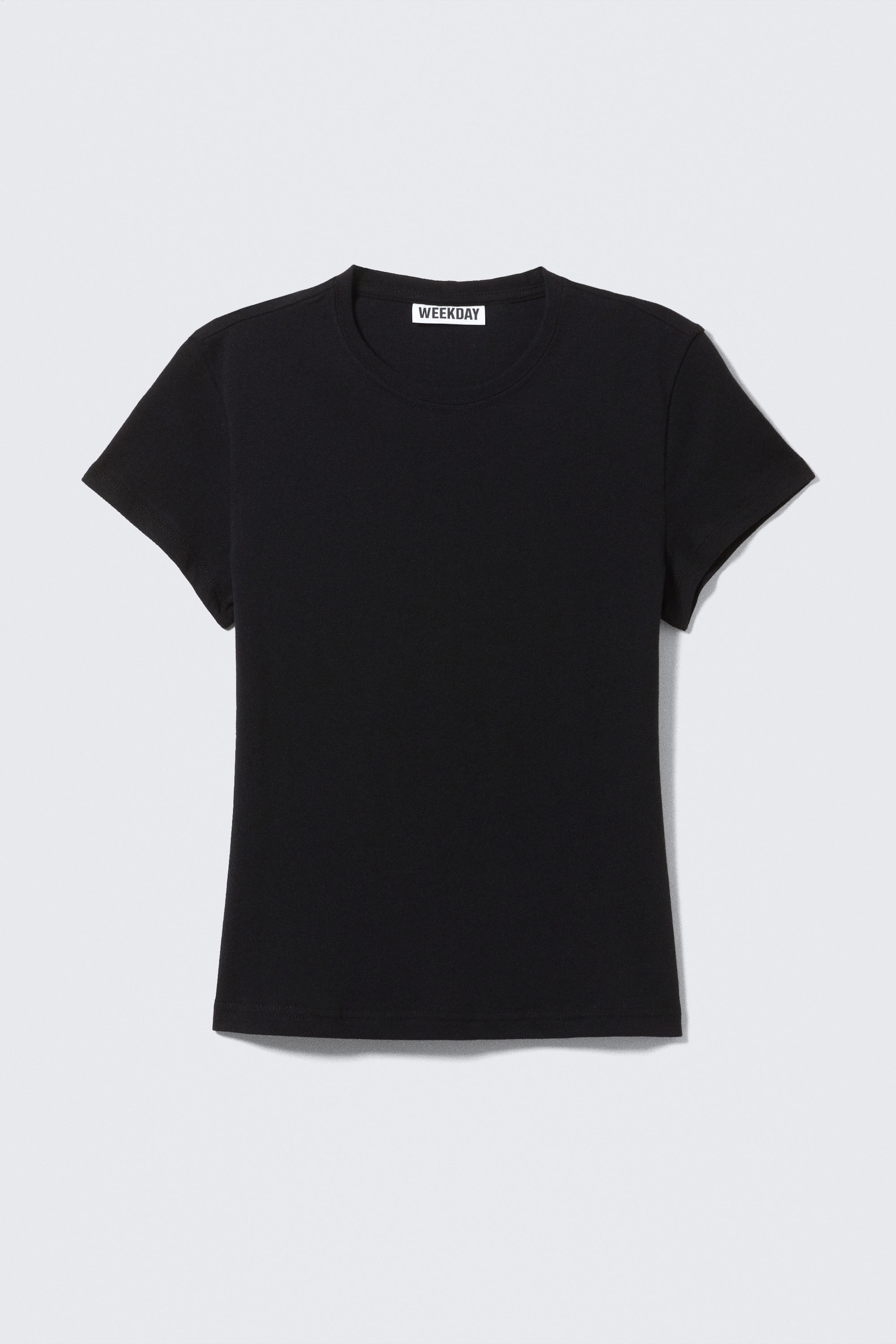 Noir - T-shirt coton ajusté manches courtes - 3