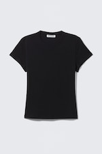 Noir - T-shirt coton ajusté manches courtes - 3