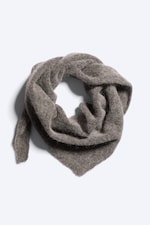 Dark Mole - Hairy Wool-Blend Triangle Scarf - 1