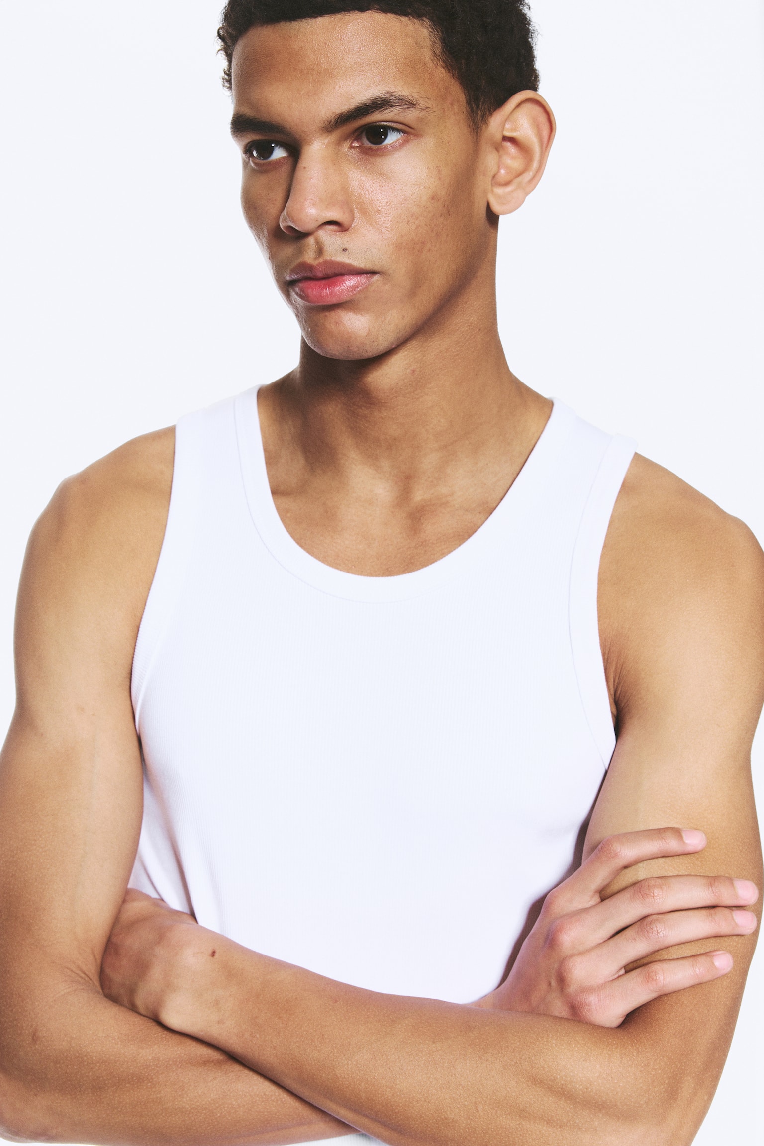 Set van 3 klassieke tanktops - Wit/Zwart - 1