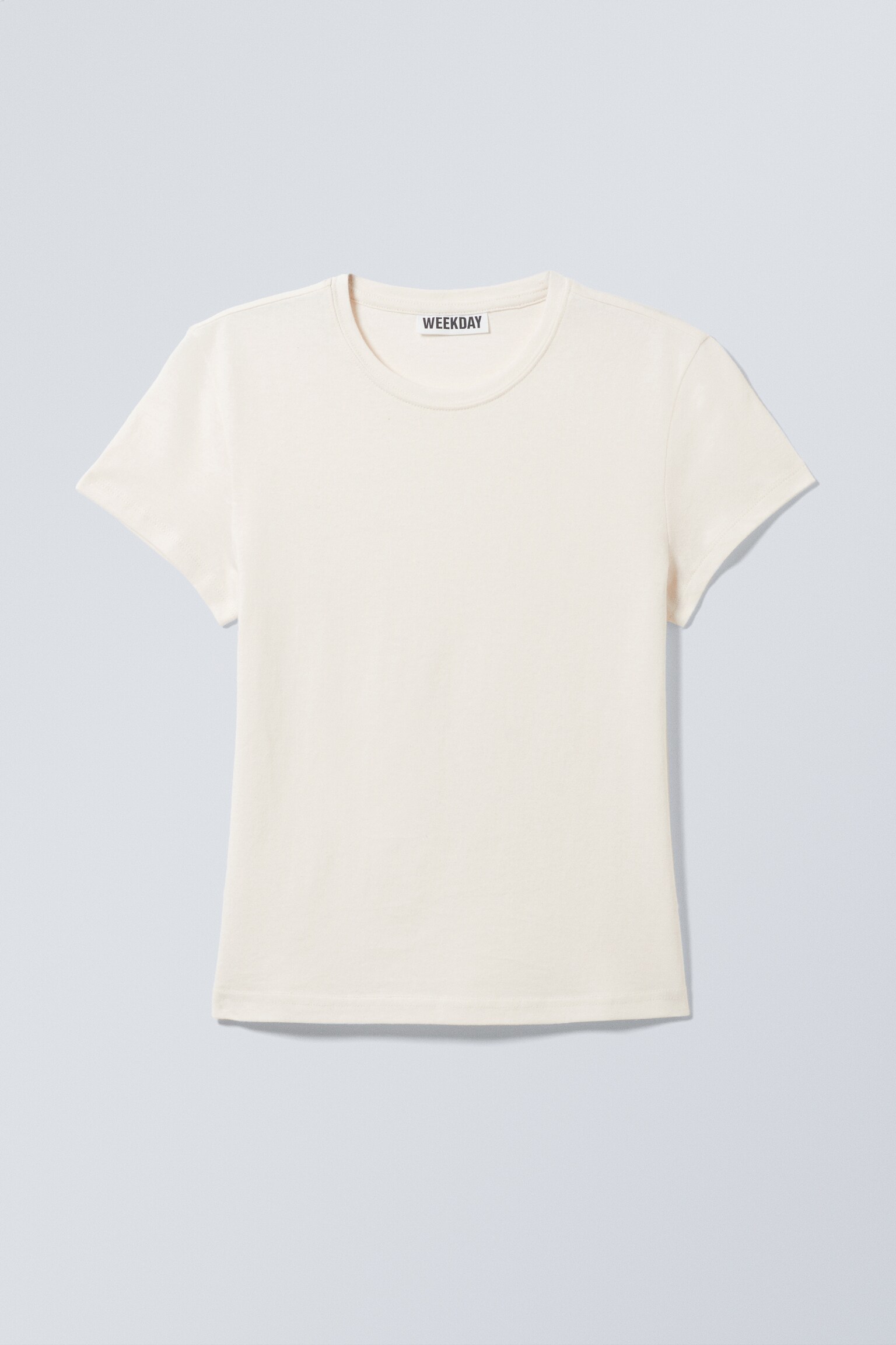 Slim Short-Sleeved Cotton T-shirt - Off-white/White/Black