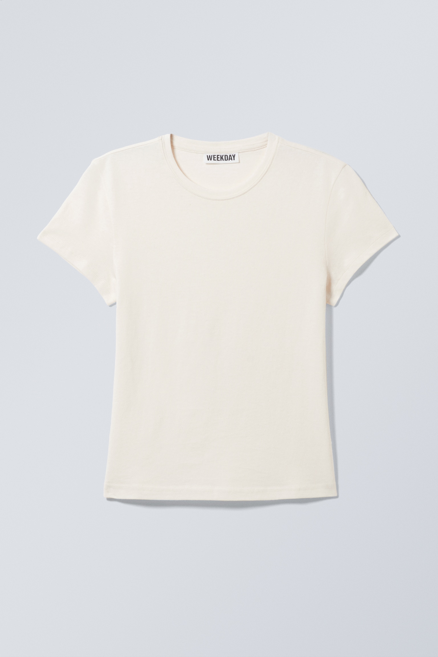 Bawełniany T-shirt z krótkim rękawem - Złamana biel/Biały/Czarny