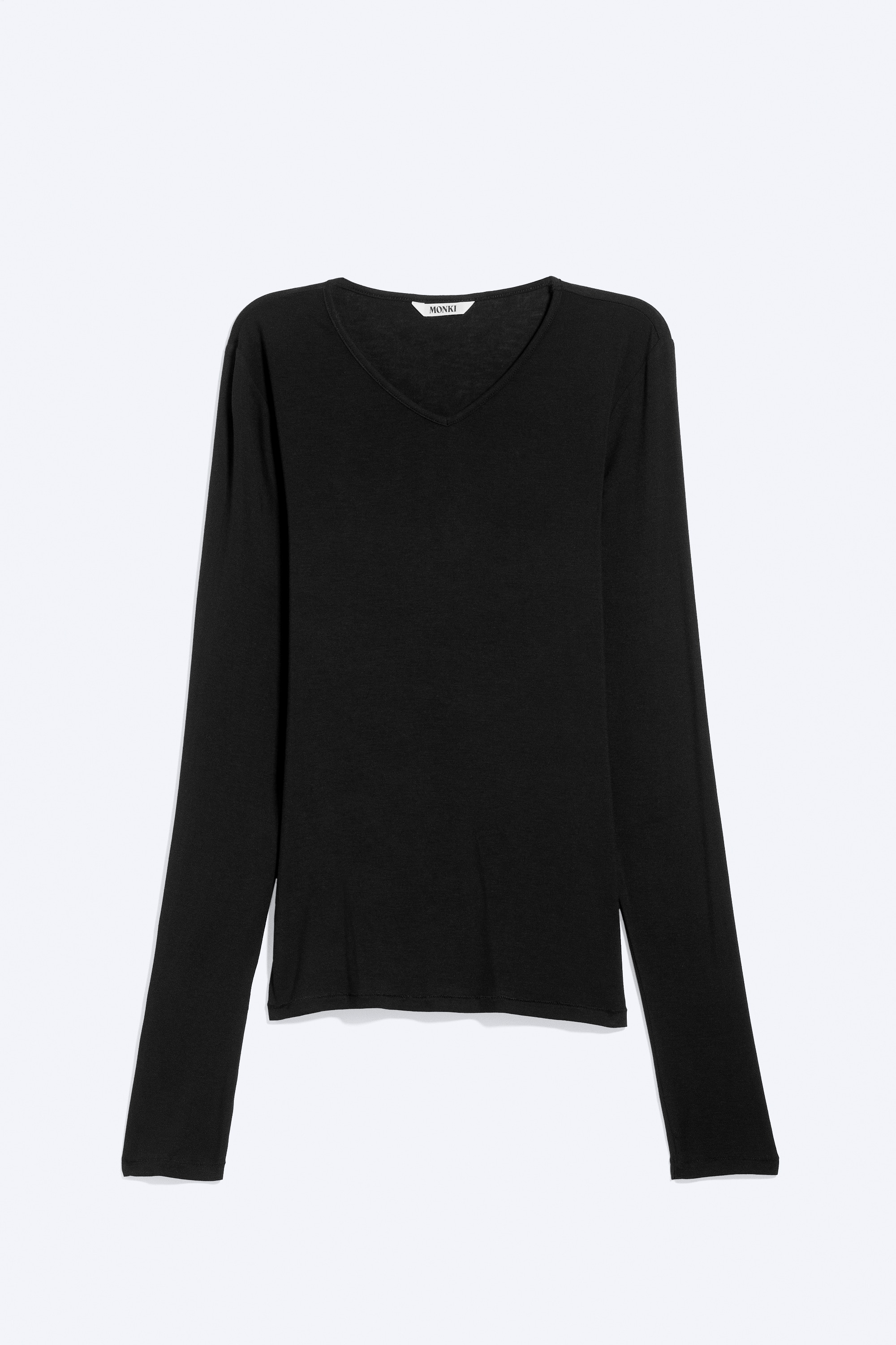 Top con scollo a V poco profondo - Nero/Marrone polvere