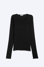 Black - Anti-plunge V-neck top - 2