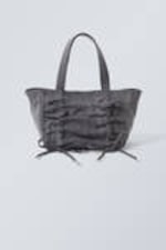 Washed Grey - Canvas Bow Bag - 0