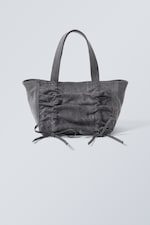Washed Grey - Canvas Bow Bag - 0
