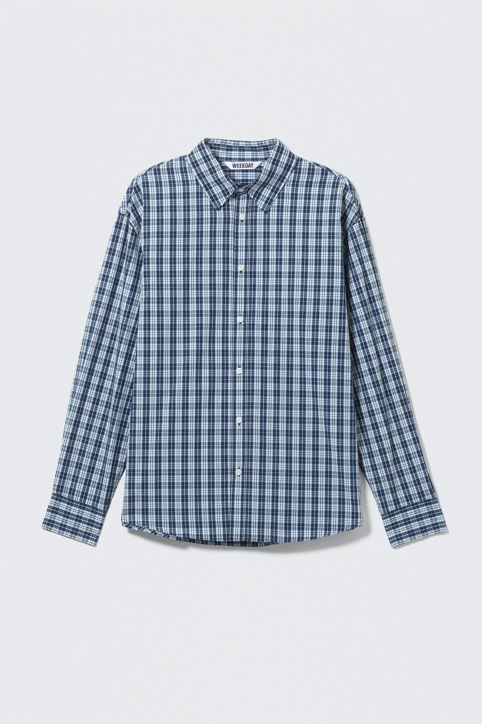 Checked Blue - Oversized Checked Shirt - 4