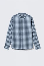 Checked Blue - Oversized Checked Shirt - 4