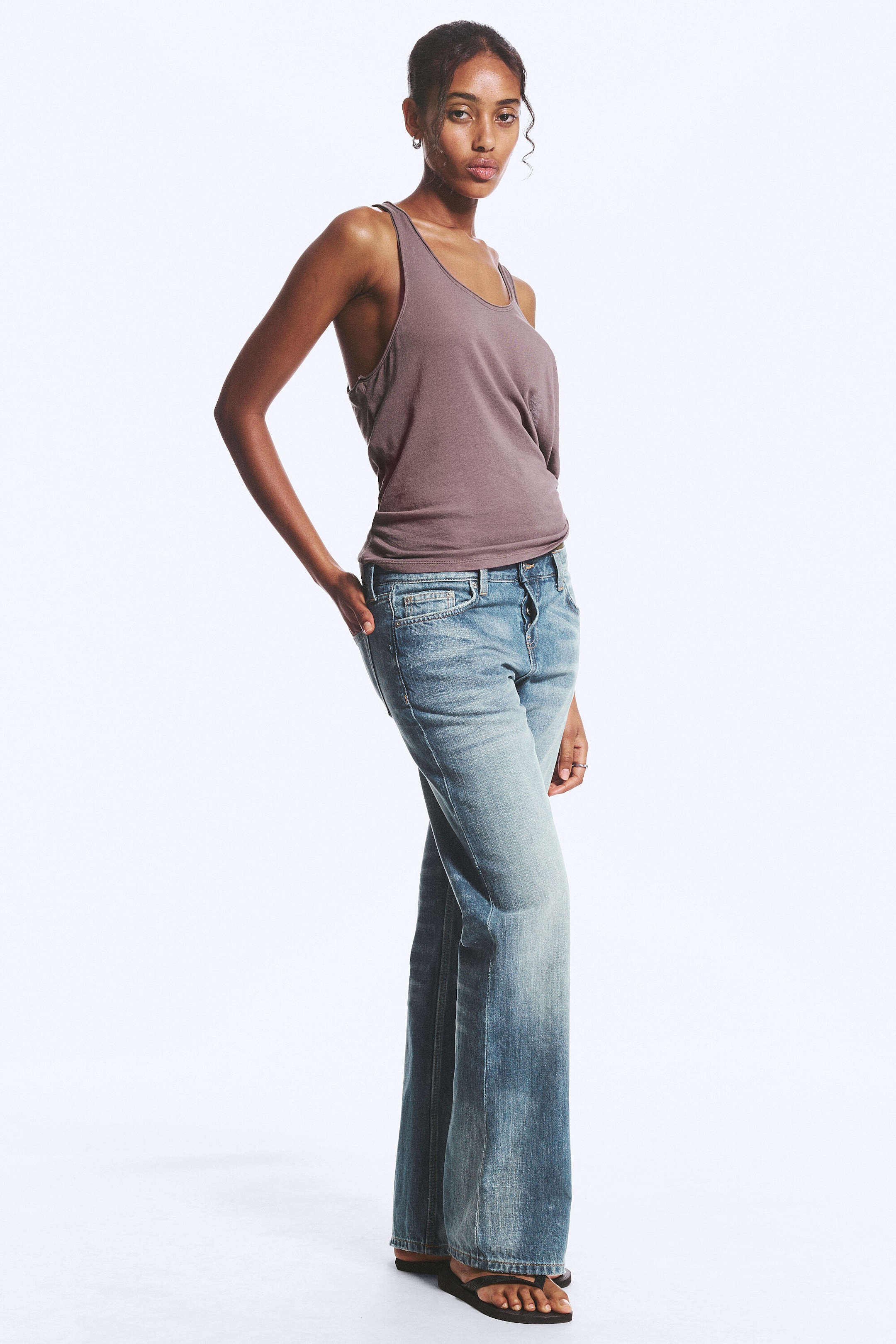 Hunter Blue - Medium Blue - Aura Low Rise Relaxed Bootcut Jeans - 2
