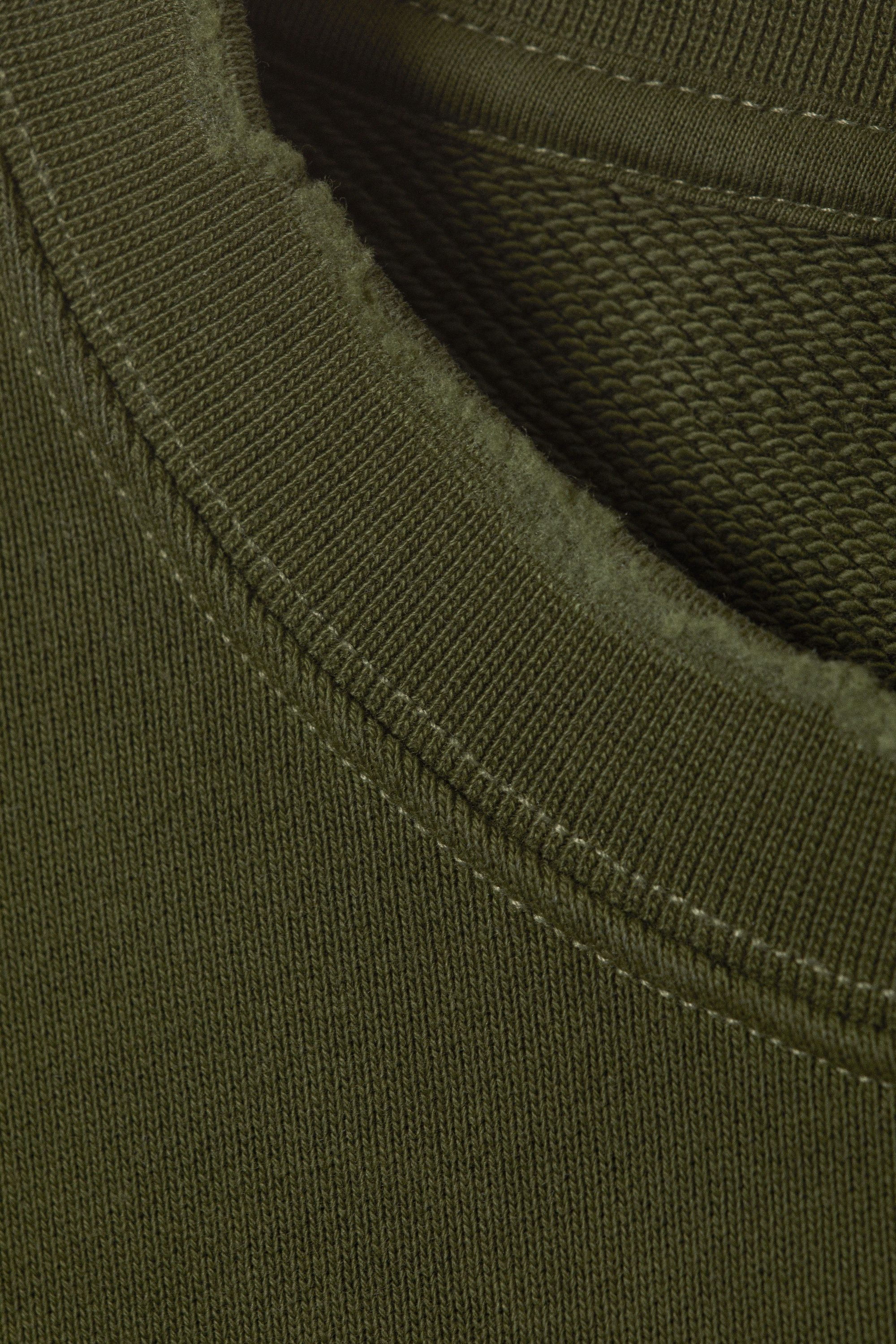 Dark Green - Boxy Distressed Sweatshirt - 4