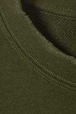 Dark Green - Boxy Distressed Sweatshirt - 4