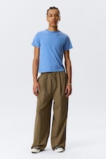 Beige - Oversized Suit Trousers - 1