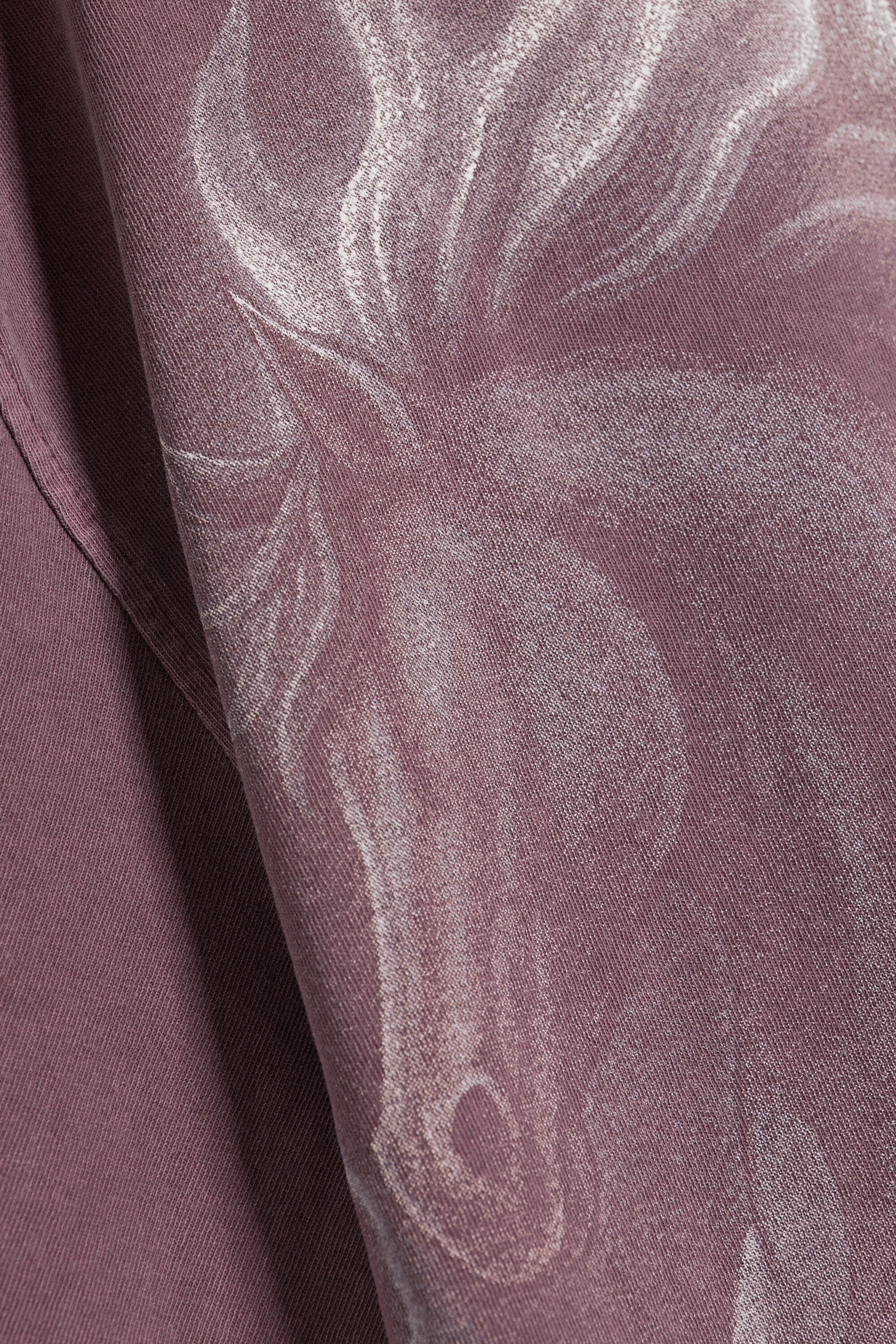 Dark Lilac - Wide Oversized Printed T-shirt - 2