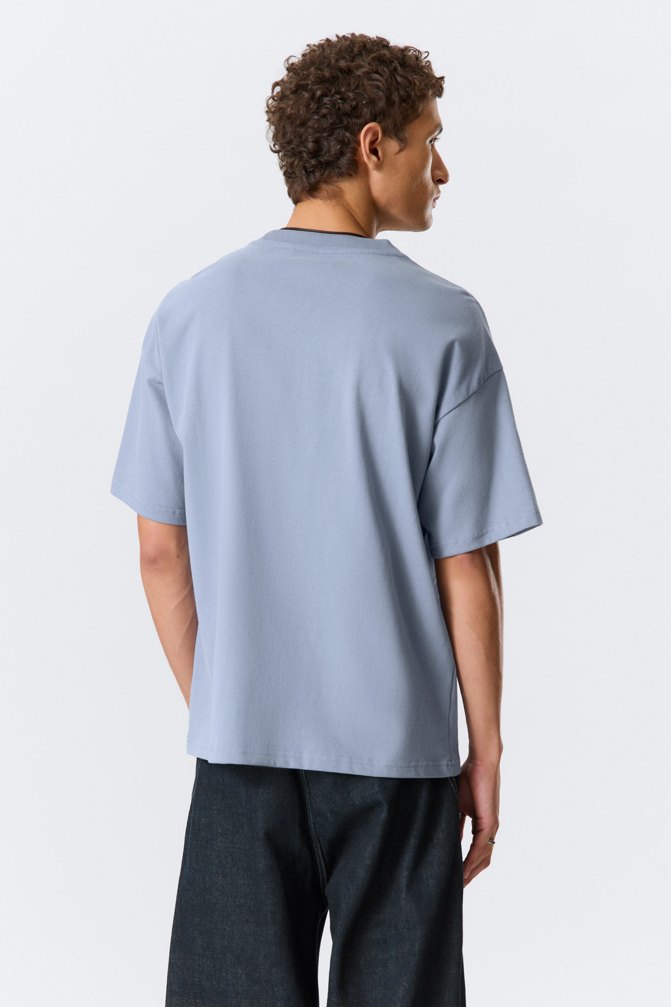 Helles Taubenblau - Boxy T-Shirt mit lockerer Passform - 3