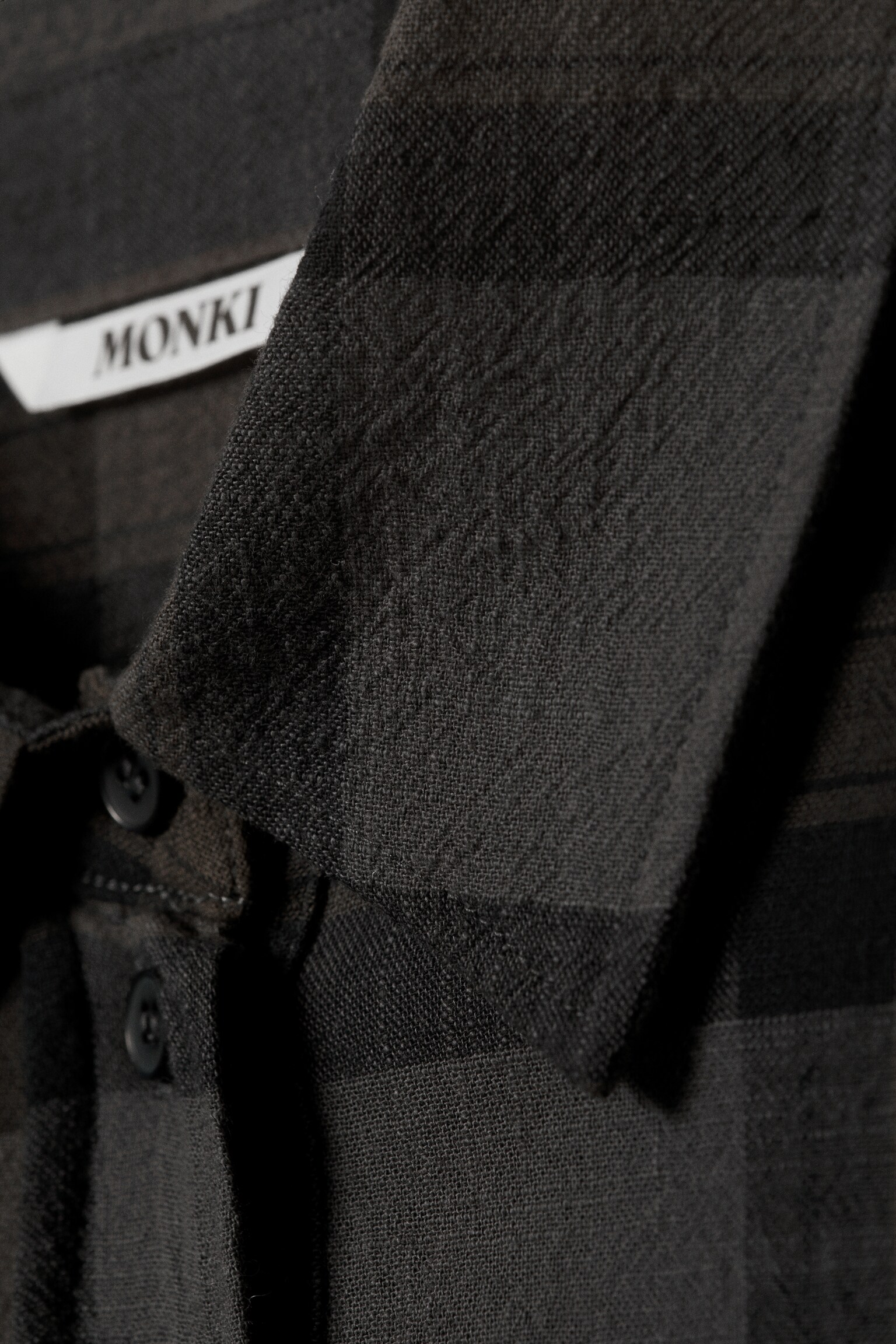 Oversized Long-Sleeved Cotton Shirt - Checked Dark Grey/Burgundy & Yellow Stripes/Dusty Pink - 3