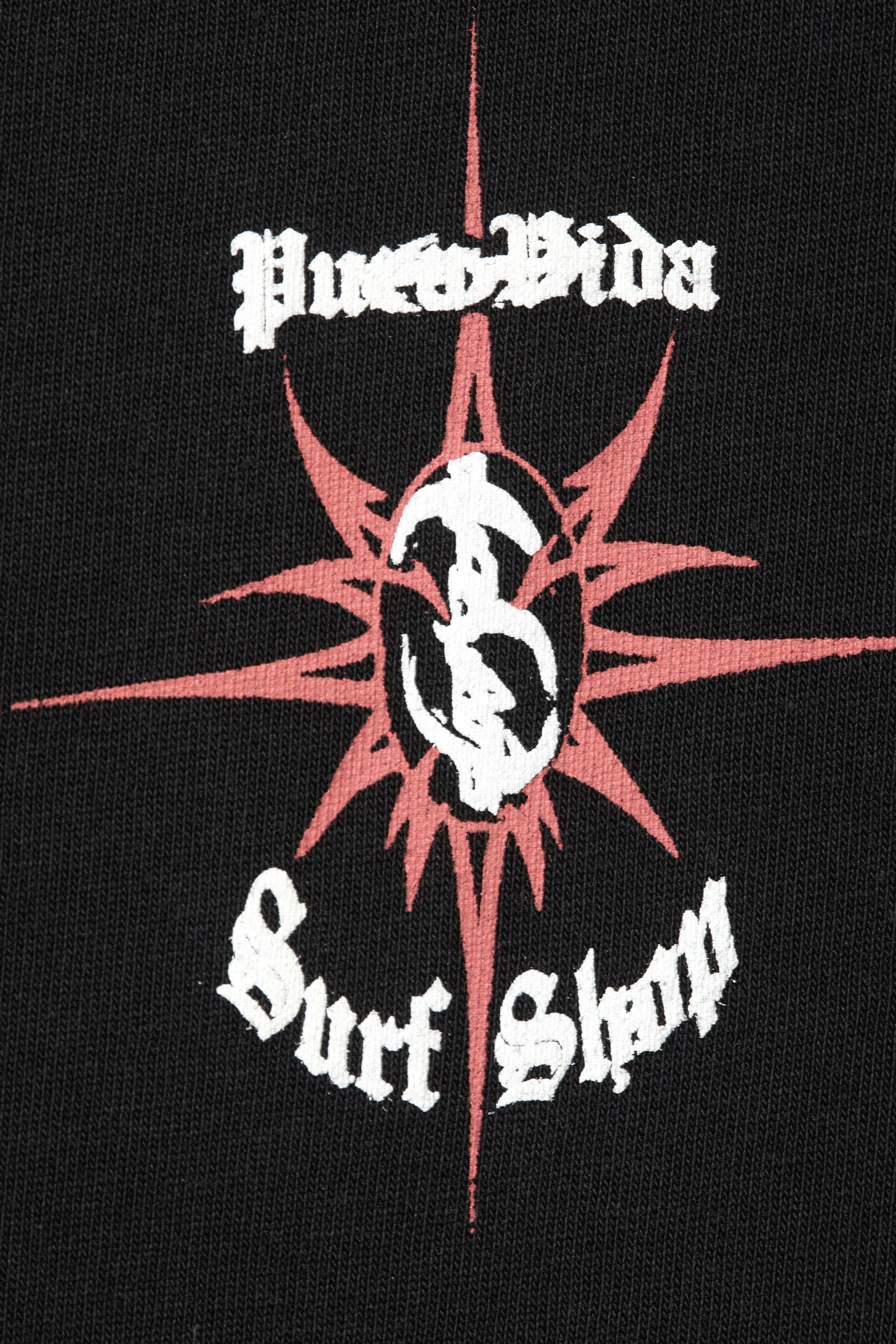 Schwarz - Pura Vida Surf Shop - Kastiges T-Shirt mit Grafikprint - 1