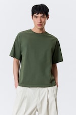 Washed Dark Green - Loose Boxy T-shirt - 0