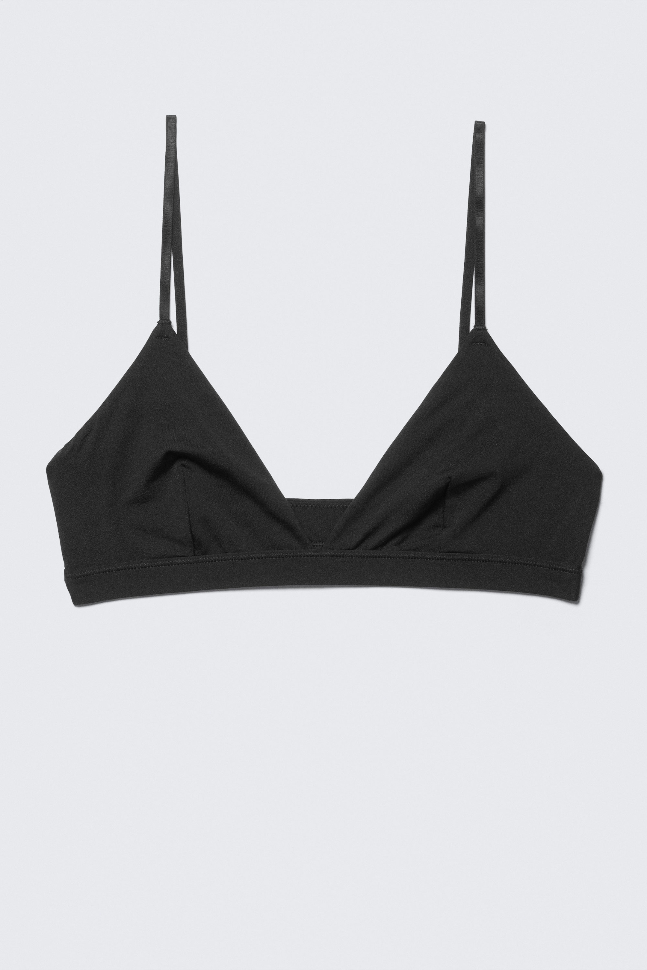 Black - Soft Micro V-neck Triangle Bra - 1