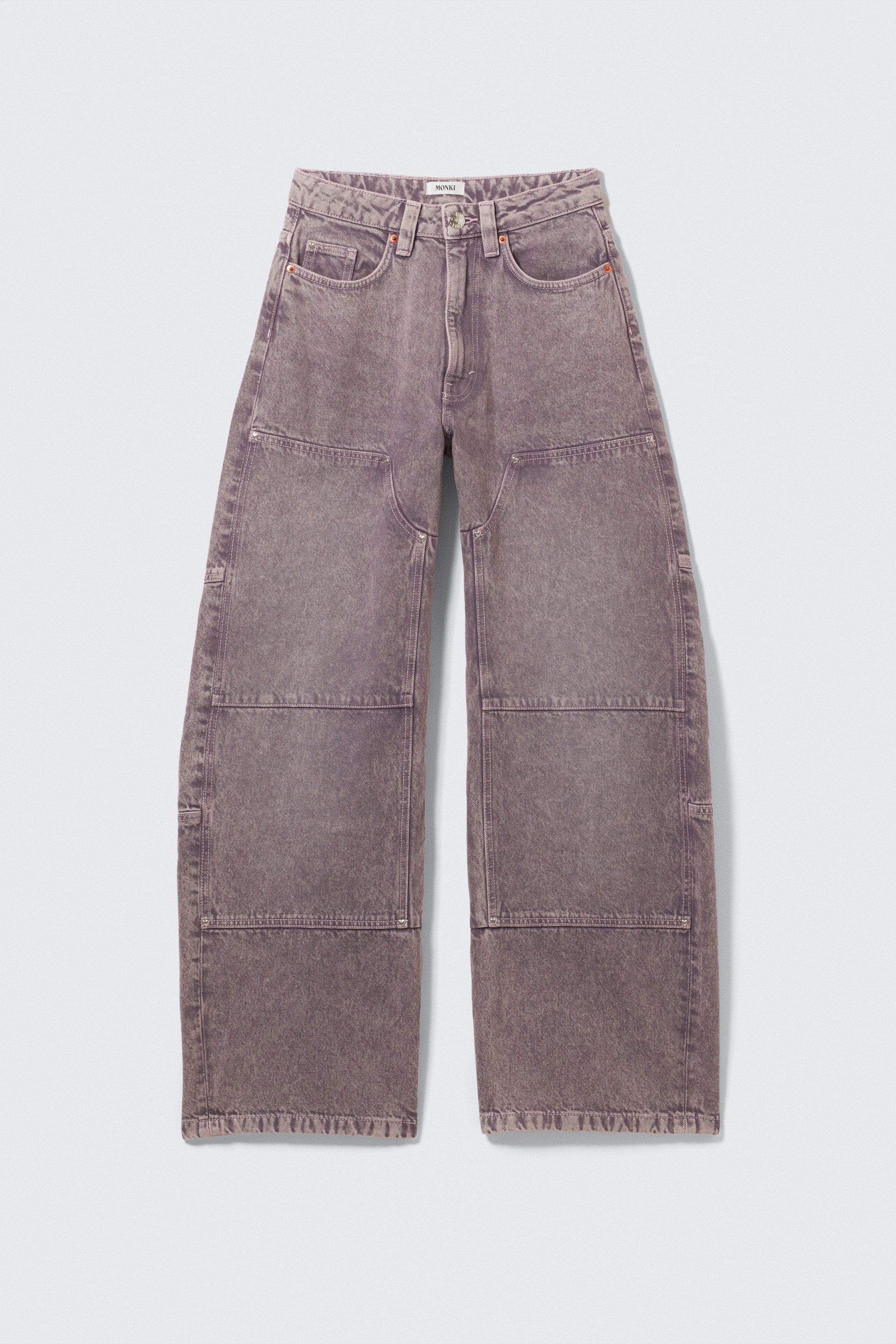 Dusty Purple - High Waisted Barrel Leg Jeans - 5