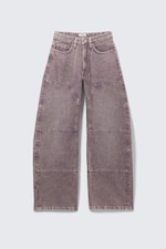 Dusty Purple - High Waisted Barrel Leg Jeans - 5