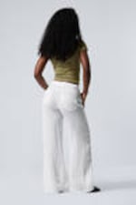 White - Crinkle Low Waist Loose Fit Trousers - 3