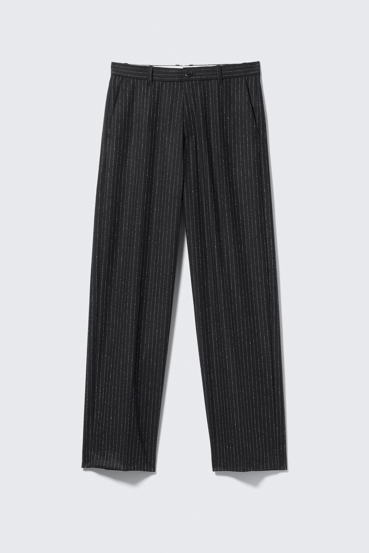Oversized Suit Trousers - Zwart met krijtstreep/Zwart - 2