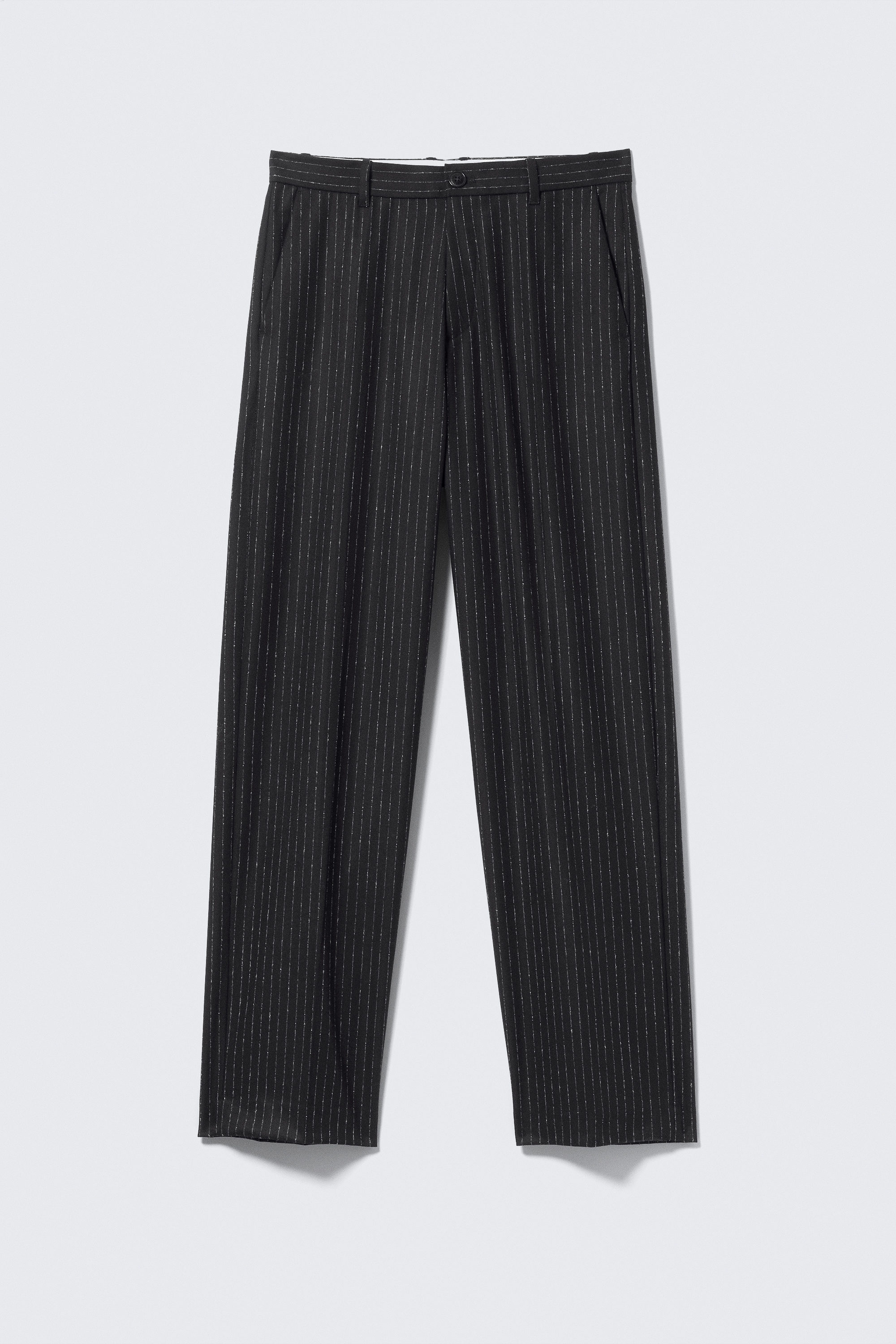 Black Pinstripe - Alessi Relaxed Suit Trousers - 4