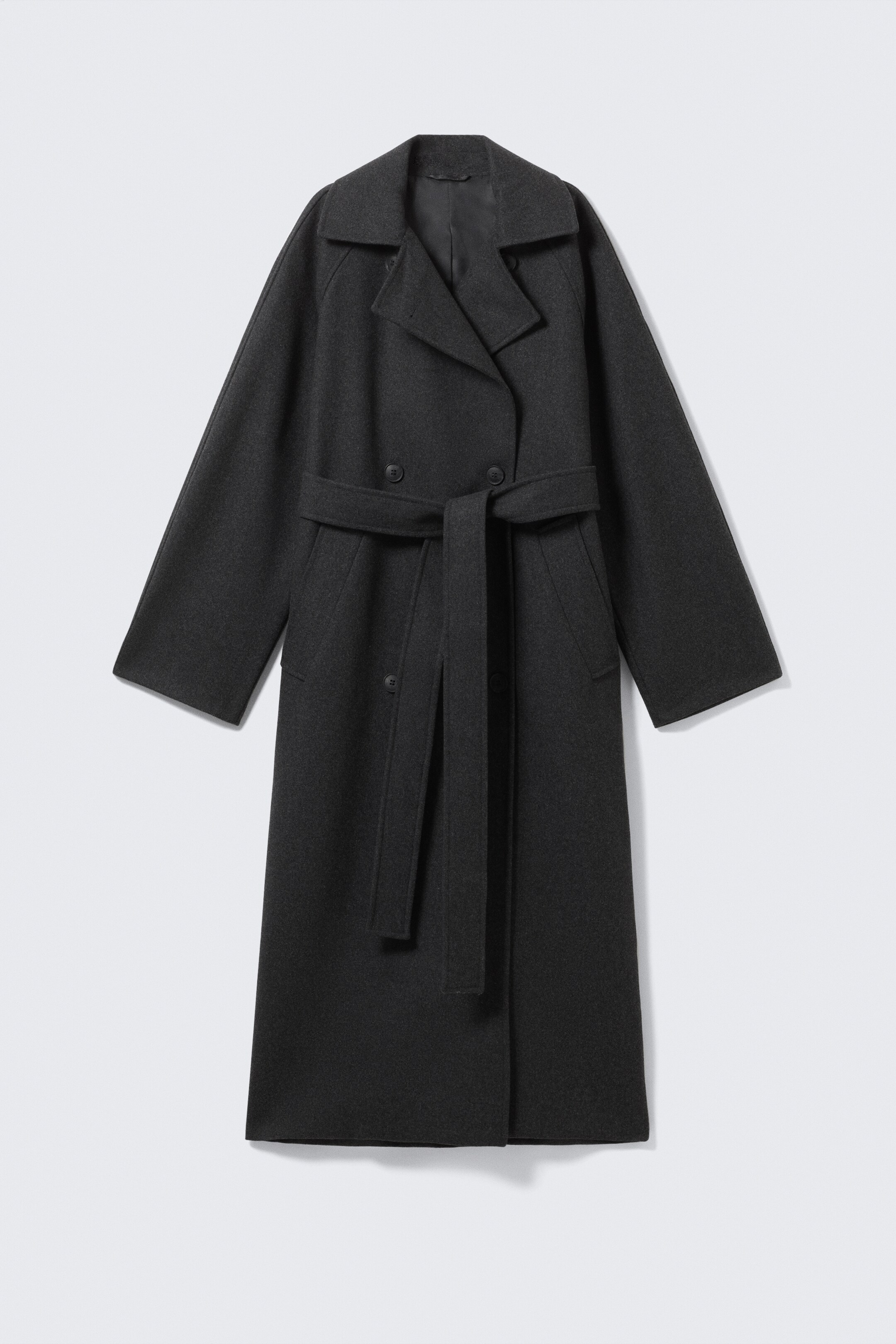 Grösseres Bild ansehen: Kia Zweireihiger Oversize-Mantel aus Wollmischung - Dunkelgrau meliert - DAMEN | H&M CH 6