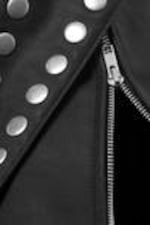 Black - Studded Faux Leather Shoulder Bag - 3